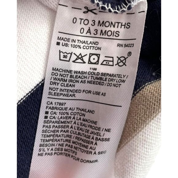 Janie & Jack Baby Bundle Lot 3 Rompers 0-3 Months Striped & Fish Print - Picture 4 of 14